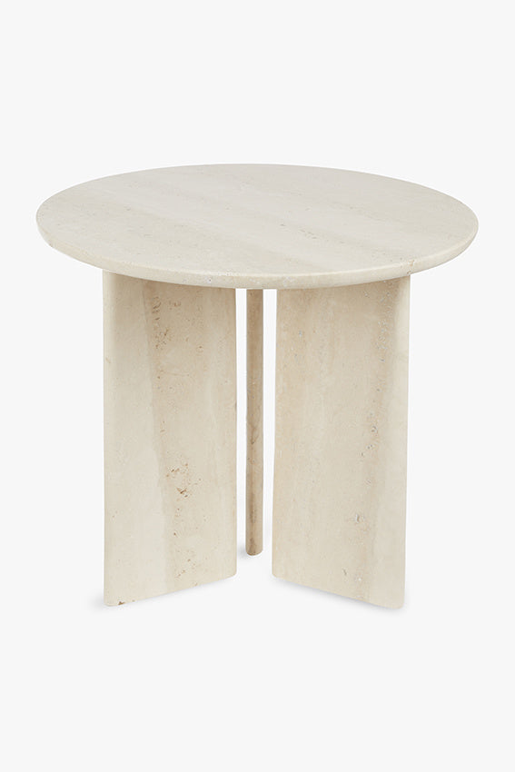 Jade Side Table fra Studio Femme Home – Poleret travertin