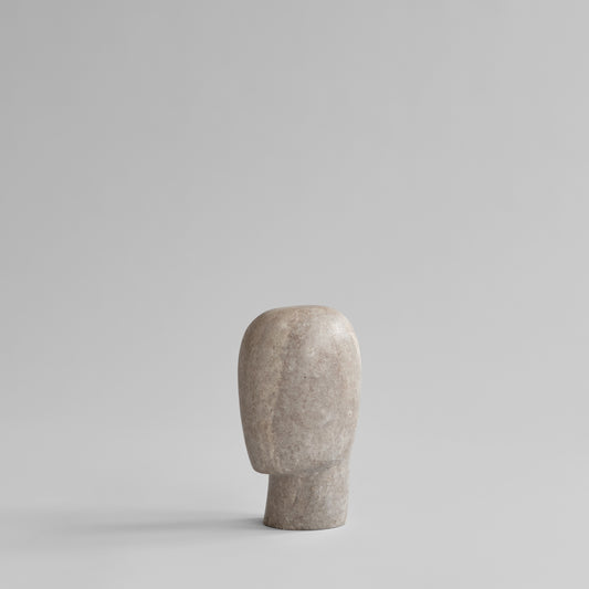 Head Sculpture Mini – Silver Travertine fra 101 Copenhagen